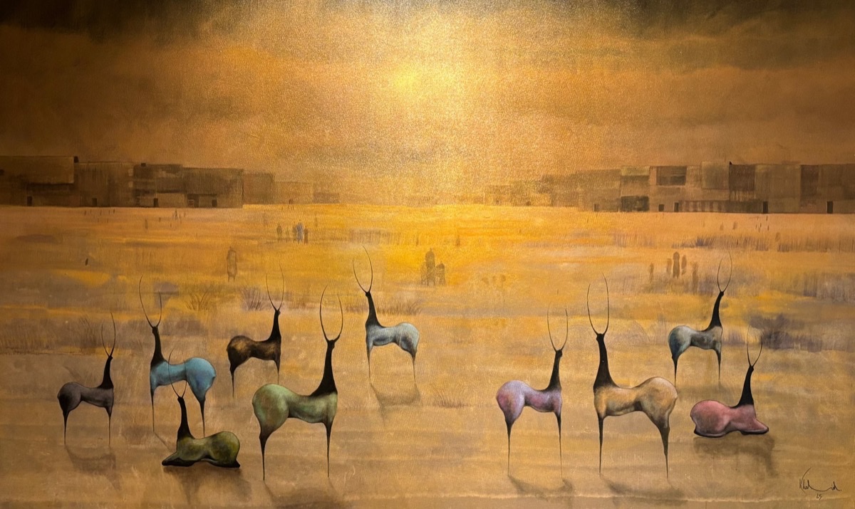 Artwork titled the soul harmonizes between the arab environment and the gazelle